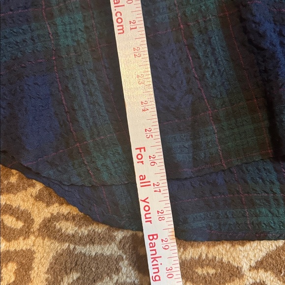 Caffe Marrakesh plaid gauze Blouse Top Womens L Pop over long line Tunic peasant - Picture 11 of 12